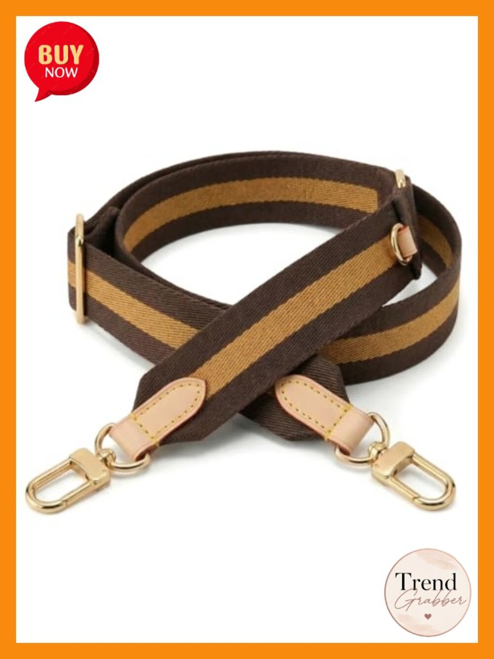 Wide Purse Strap Crossbody Replacement Vachetta Leather Gold Hardware Adjustable